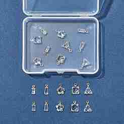 20 шт. 10 стиля подвески из латуни с прозрачными кубическими цирконами&nbsp;ZIRC-FS0001-03