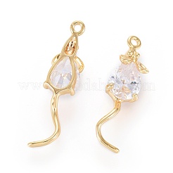 Латунь стекло кулоны KK-G151-07G