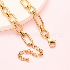 Браслеты на ногу из овальной цепи из нержавеющей стали 304 AJEW-A057-12G