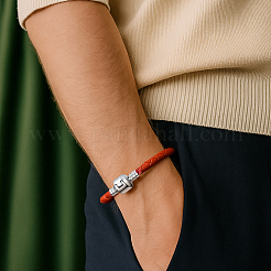 5шт 5-х цветные плетеные браслеты из воловьей кожи для мужчин и женщин&nbsp;BJEW-GO0002-08