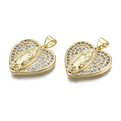 Латунные микропаве прозрачные подвески с фианитом&nbsp;KK-Q769-028-NF