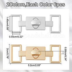 12 шт. двухцветные застежки-поворотники из сплава FIND-WR0010-50