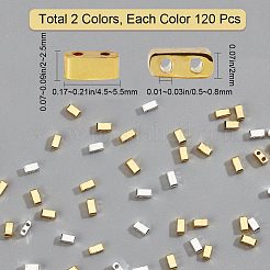 240 шт. 2-х цветные стеклянные бусины металлического цвета SEED-CN0001-11