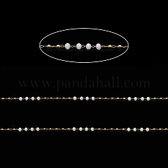 Цепочки rondelle со стеклянными бусинами&nbsp;CHS-G028-07G-01