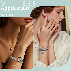 Наборы для самостоятельного изготовления браслетов из натуральных драгоценных камней и сплава с подвесками в виде дерева жизни&nbsp;DIY-SC0030-81