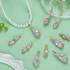 10 шт. 5 стиля гальванические подвески из натурального кварца с медной проволокой&nbsp;PALLOY-FG00005