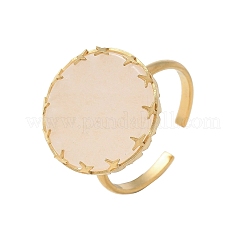 Плоские круглые кольца из натурального розового кварца&nbsp;RJEW-R009-01G-02