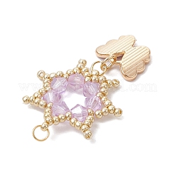 Подвески-цветы из стеклянных бусинок&nbsp;PALLOY-MZ00623-03