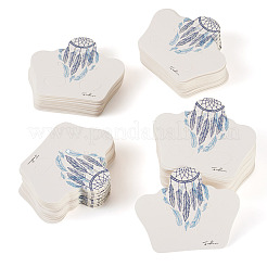 100 шт. Карточки для демонстрации ювелирных изделий из бумаги с перьями CDIS-TA0001-42