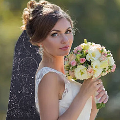 Ткань из полиэстера с вышивкой в виде звезды и луны с блестками&nbsp;DIY-WH0530-45C