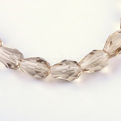 Прозрачные стеклянные бусины GLAA-R024-6x8mm-05