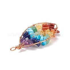 Большие подвески с чакрами и натуральными смешанными камнями&nbsp;PALLOY-JF01662-01