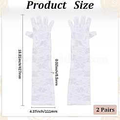Длинные кружевные перчатки из полиэстера AJEW-WH20011-94B