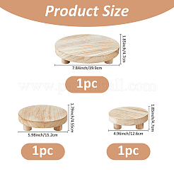 3 шт. деревянная круглая подставка под дисплей для ванной комнаты AJEW-FH0006-62