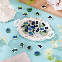 40шт 5 цвета двухцветные стеклянные бусины GLAA-TA0003-36