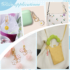 14 шт. 7-х цветная эмалевая подвеска в виде цветка&nbsp;HJEW-PH02023