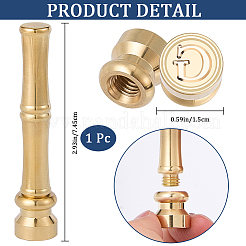 1 шт. золотистые латунные восковые печати с ручками в форме бамбуковых палочек&nbsp;STAM-CP0001-05G