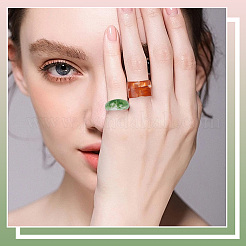 4 стиль кольца из смолы и акрила для женщин RJEW-SC0001-24