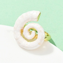 Латунные эмалевые регулируемые манжеты для женщин RJEW-G357-01B