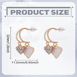 1 пара сережек-гвоздиков из сплава со стразами&nbsp;EJEW-LP0003-74B