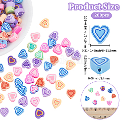 200шт бусины из полимерной глины ручной работы&nbsp;CLAY-PA0001-18