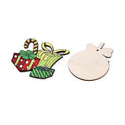 12 шт. подвесных украшений из дерева с односторонней УФ-печатью WOOD-N020-34