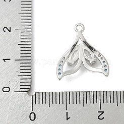 Подвески-коннекторы с изображением морских животных из латуни с паве светло-голубого цвета и прозрачного кубического циркония KK-M326-07C-P