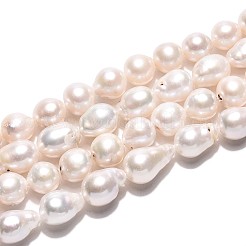 Нити бусин из натурального зернистого жемчуга кеши в стиле барокко PEAR-S020-F12-01