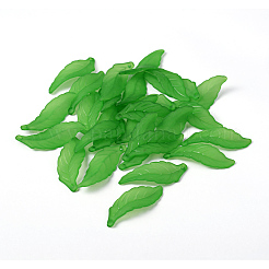 Зеленые прозрачные матовые акриловые листовые подвески для коренастый ожерелье ювелирных изделий X-FACR-R003-1