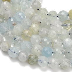 Природные Аквамарин бисер нитей G-L642-F05-6mm