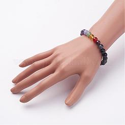 Полосатые агатовые / полосатые агатовые вышитые бисером браслеты BJEW-JB02611