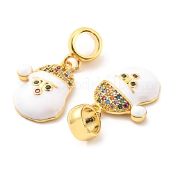 Настоящие 18-каратные позолоченные латунные подвески с микропаве и цветными циркониями KK-M247-28G