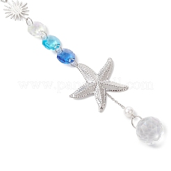 Подвесные ловцы солнца в виде морских звезд из нержавеющей стали и луны из латуни&nbsp;HJEW-JM04623