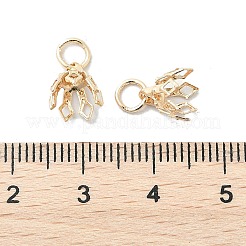 Латунная филигранная крышка для бусин&nbsp;X-KK-L102-27G-01