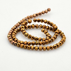 Граненые круглые стеклянные бусины с покрытием&nbsp;GLAA-A027-3mm-FP07