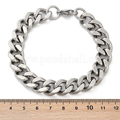 Браслеты из кубинской цепочки из нержавеющей стали 304 для женщин и мужчин BJEW-D304-01P