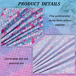 Полиэфирно-хлопковая ткань с рисунком рыбьей чешуи DIY-WH0430-114B