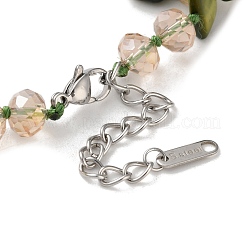 Бохо стеклянные и окрашенные натуральные ракушки бусины чипсы 3 слой ожерелья для женщин NJEW-H047-01A