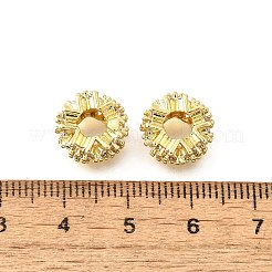 Цветок латуни микро проложить кубического циркония европейские шарики&nbsp;KK-V008-19G-03