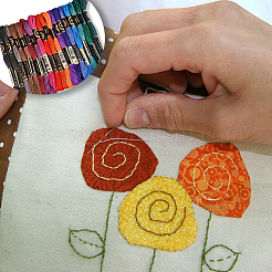 6-слойная полиэфирная нить для вышивания&nbsp;OCOR-WH20074-01B-02