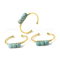 Браслеты-манжеты из натуральных бусин амазонита для женщин&nbsp;BJEW-Q035-01G-01