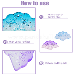 70 шт. 7 цвета прозрачные стеклянные подвески с распылительной росписью&nbsp;GLAA-DC0001-19