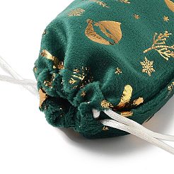 Рождественские бархатные сумки для хранения с золотым тиснением ABAG-Q053-01B-01D