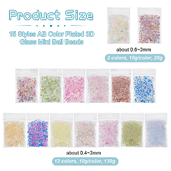 150 г 15 стиля ab цветные 3d стеклянные шарики для нейл-арта мини-бусины MRMJ-OC0003-95
