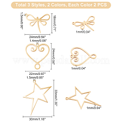 12 шт. 6 подвески из нержавеющей стали 201 с лазерной резкой&nbsp;STAS-DC0006-37