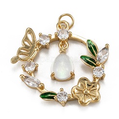 Подвески из прозрачного кубического циркония из латуни&nbsp;ZIRC-C024-20G