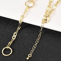 Латунные цепочки с одним звеном и лариаты&nbsp;NJEW-H087-02G