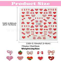7 лист 7 стиля бумажные наклейки для дизайна ногтей на тему Дня святого Валентина&nbsp;DIY-CJ0002-86