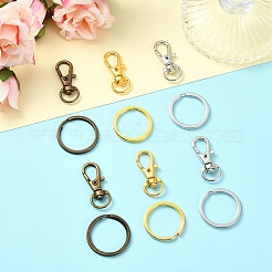 Самодельные поворотные карабины-лобстеры и железные разъемные кольца для ключей наборы для поиска ключей&nbsp;DIY-YW0010-44AB