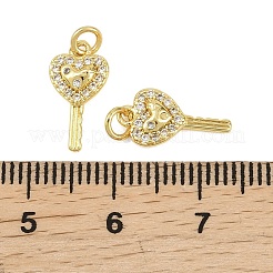 Латунные микропаве прозрачные подвески с фианитом&nbsp;KK-D218-22G-01